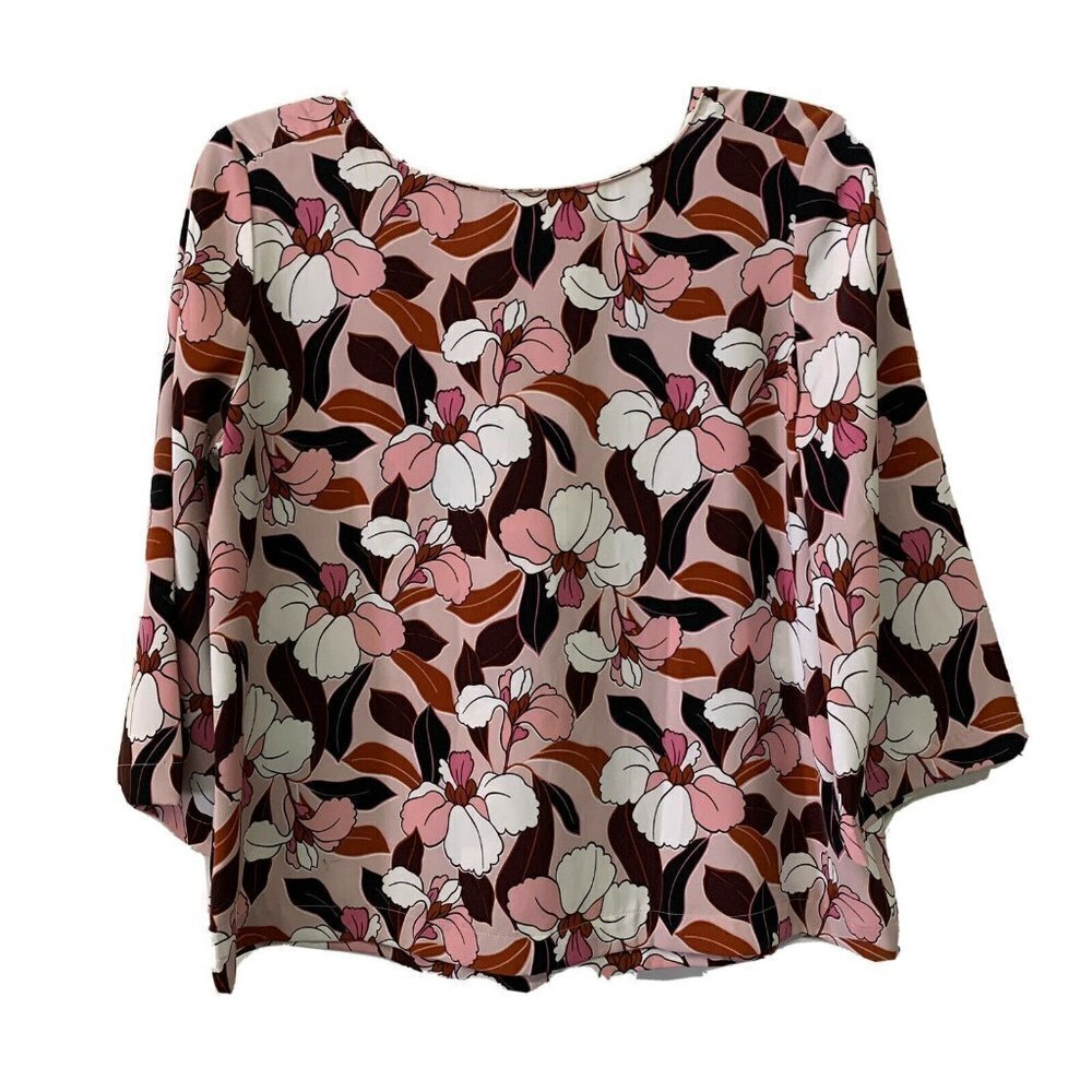 Ann Taylor Multicolor Floral Print Blouse Top